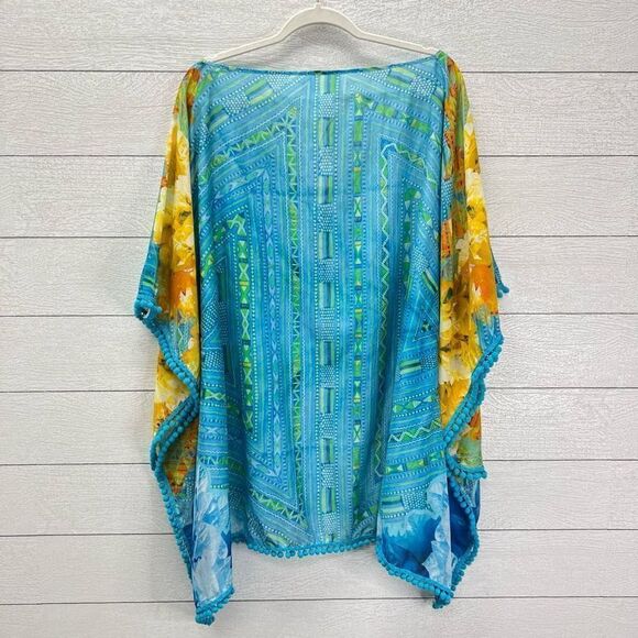 NWT Silk Athena Procopiou IntermixâKaftan Silk Blend Floral Pom PomsâOS - Picture 7 of 12